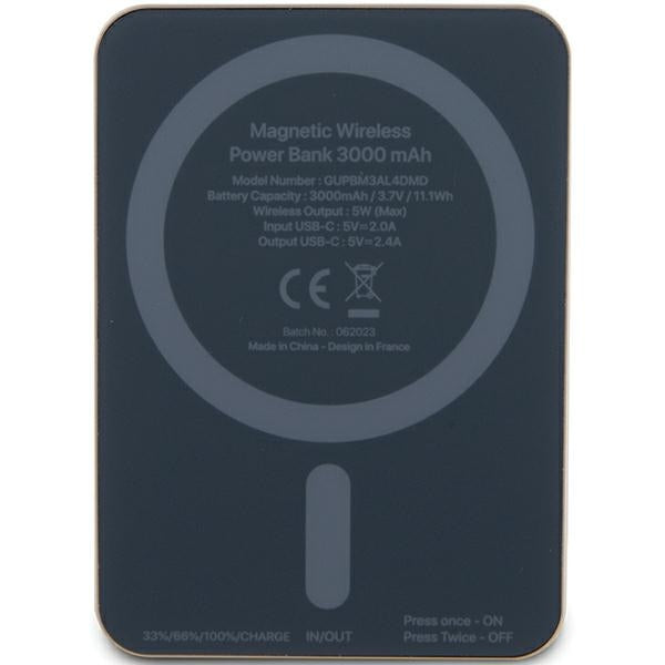 Guess MagSafe Metal Script Logo induction power bank 5W 3000mAh - gold