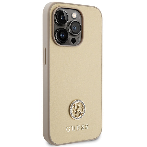 Guess GUHCP15LPS4DGPD iPhone 15 Pro 6.1" gold/gold hardcase Strass Metal Logo
