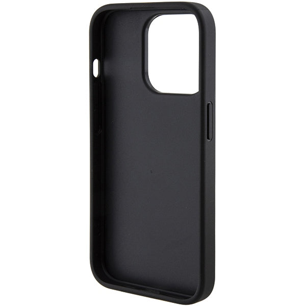 Guess Grip Stand 4G Triangle Strass case for iPhone 15 Pro - black