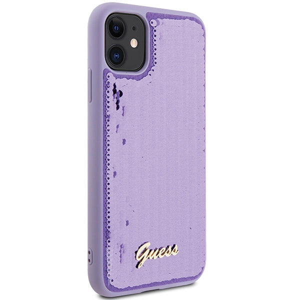 Guess Sequin Script Metal case for iPhone 11 / Xr - purple