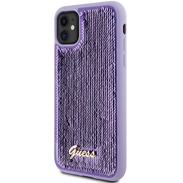 Guess Sequin Script Metal case for iPhone 11 / Xr - purple
