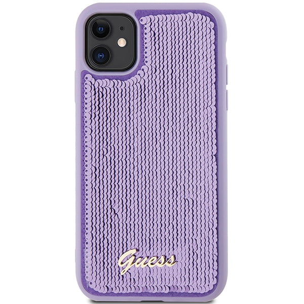 Guess Sequin Script Metal case for iPhone 11 / Xr - purple