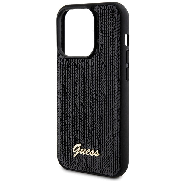 Guess Sequin Script Metal case for iPhone 13 Pro / 13 - black