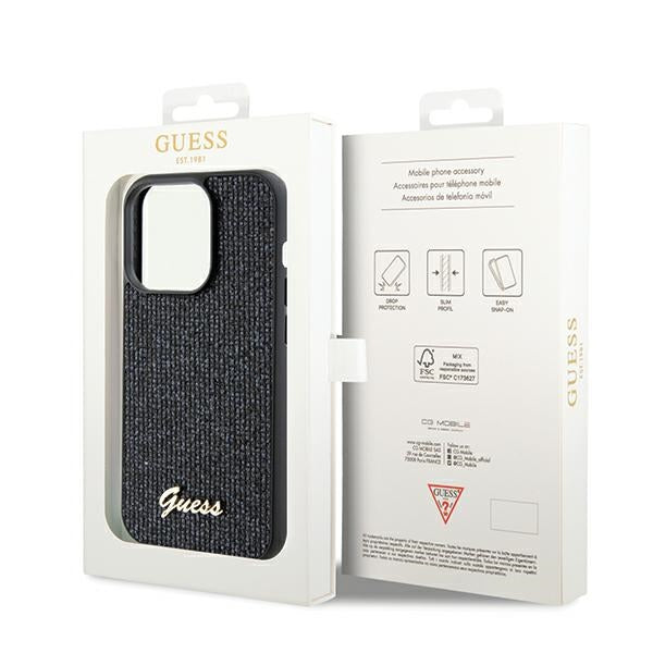 Guess Disco Metal Script case for iPhone 14 Pro - black