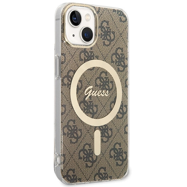 Guess 4G MagSafe case for iPhone 15 / 14 / 13 - brown