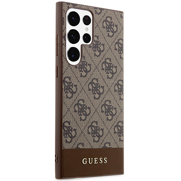 Guess 4G Stripe Collection case for Samsung Galaxy S24 Ultra - brown