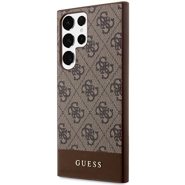 Guess 4G Stripe Collection case for Samsung Galaxy S24 Ultra - brown