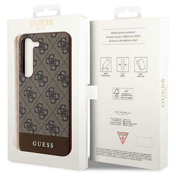 Guess 4G Stripe Collection case for Samsung Galaxy S24+ - brown