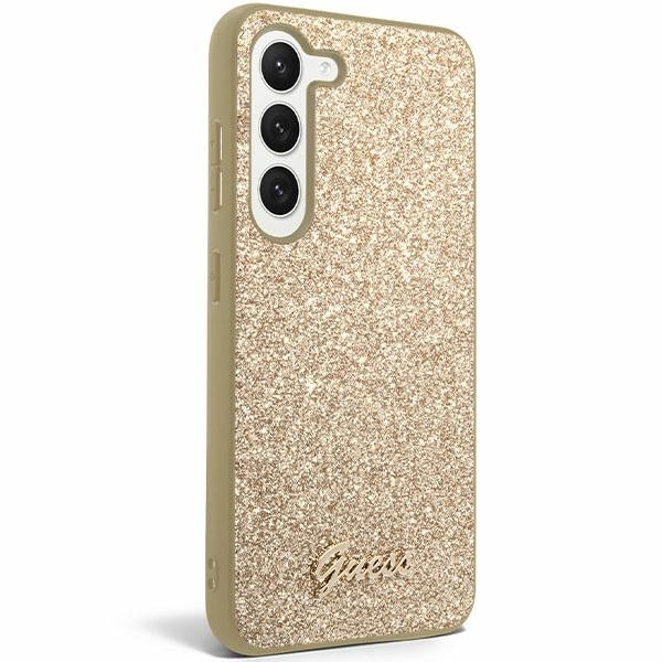 Guess Glitter Script case for Samsung Galaxy S24 - gold
