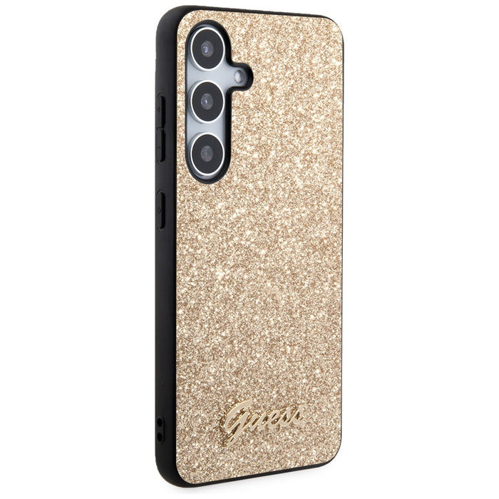 Guess Glitter Script case for Samsung Galaxy S24 - gold