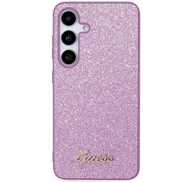 Guess Glitter Script case for Samsung Galaxy S24 - purple