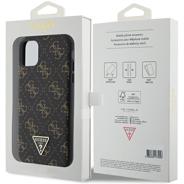 Guess 4G Triangle Metal Logo case for iPhone 11 / XR - black