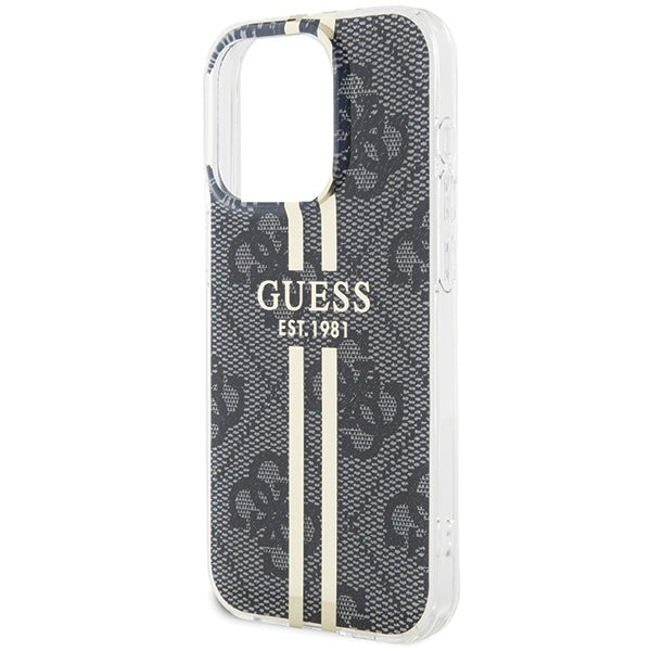 Guess IML 4G Gold Stripe case for iPhone 15 Pro - black