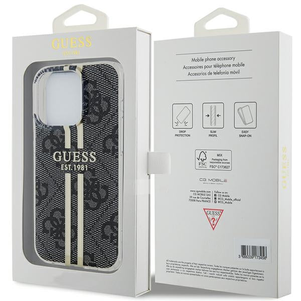 Guess IML 4G Gold Stripe case for iPhone 15 Pro - black