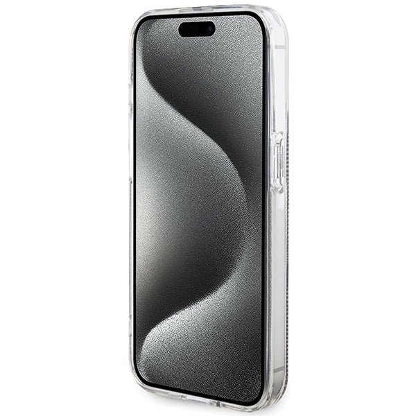 Guess IML 4G Gold Stripe case for iPhone 15 Pro - brown