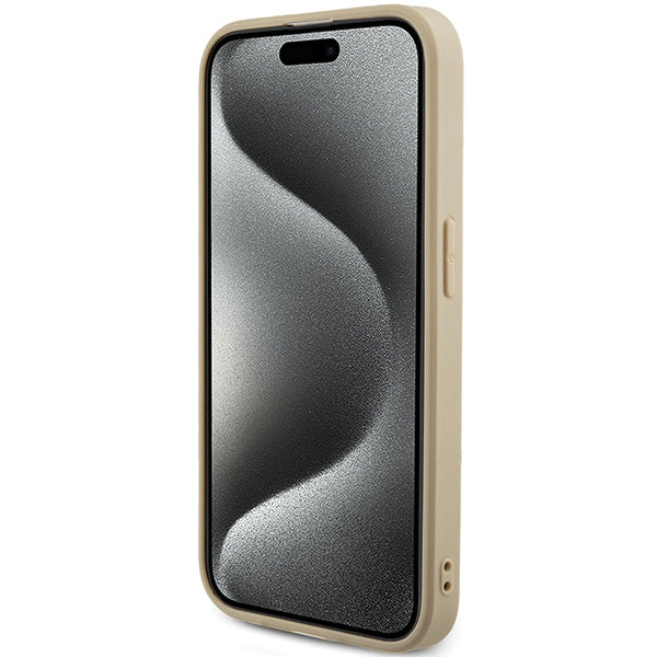 Guess GUHCP15XPSAIRSD iPhone 15 Pro Max 6.7" gold/gold hardcase Saffiano Iridescent Script