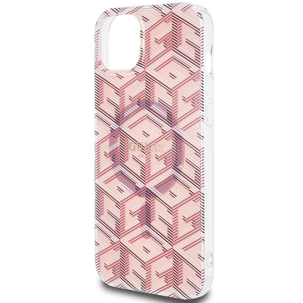 Guess IML GCube MagSafe case for iPhone 15 / 14 / 13 - pink