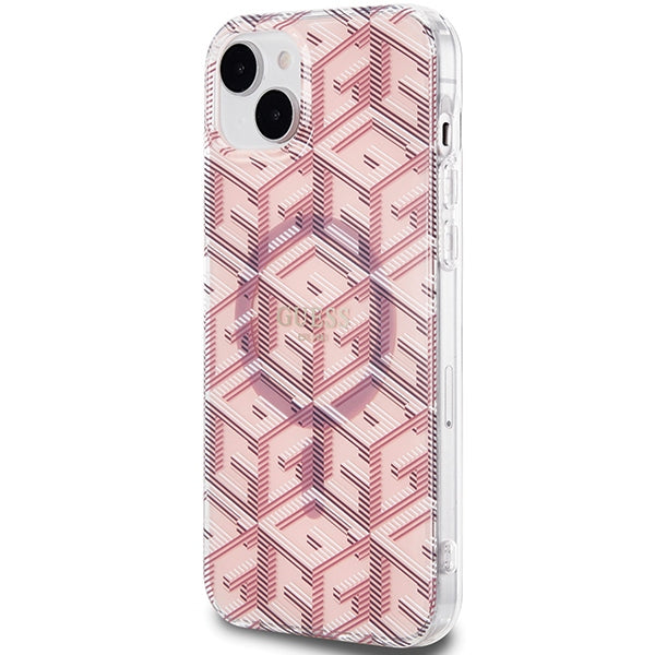 Guess IML GCube MagSafe case for iPhone 15 / 14 / 13 - pink