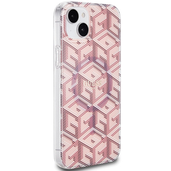 Guess IML GCube MagSafe case for iPhone 15 / 14 / 13 - pink