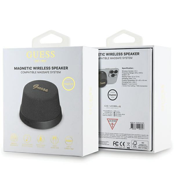 Guess Magnetic Script Metal Bluetooth speaker - black
