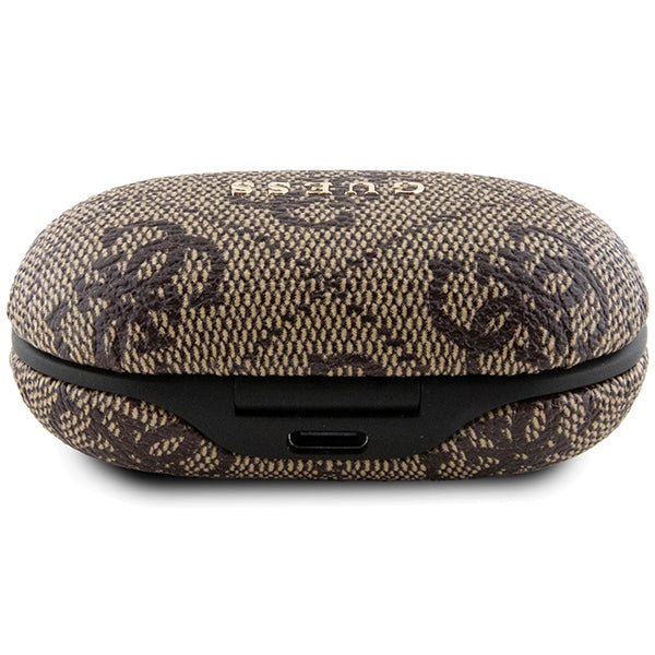 TWS Guess 4G Metal Bluetooth headphones with ENC docking station - brown