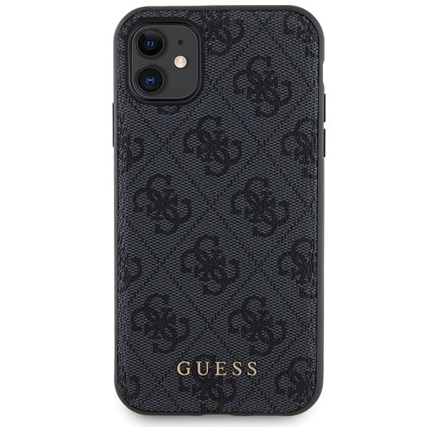 Guess 4G Metal Logo case set for iPhone 11 + 5000mAh MagSafe power bank - black