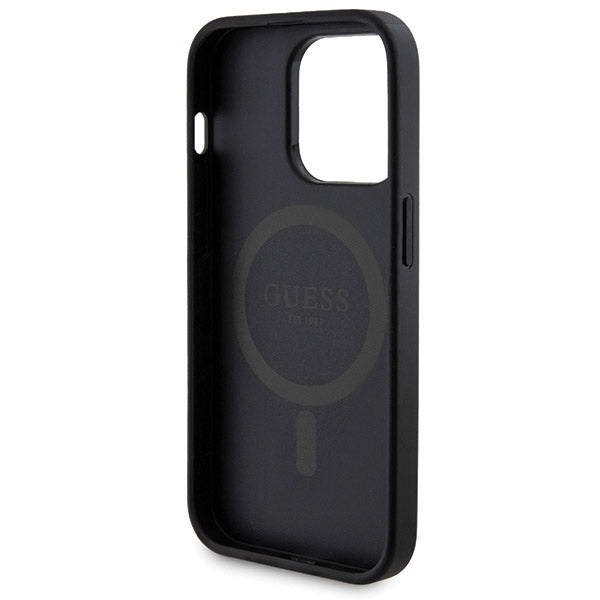 Guess 4G Metal Logo case set for iPhone 13 Pro + 5000mAh MagSafe power bank - black