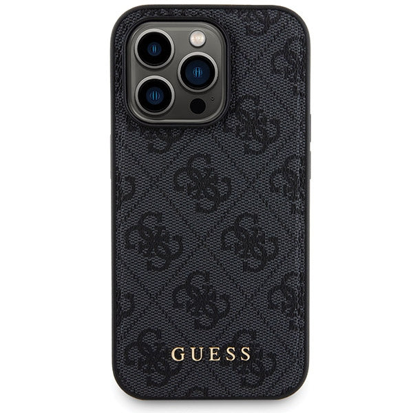 Guess 4G Metal Logo case set for iPhone 14 Pro + 5000mAh MagSafe power bank - black