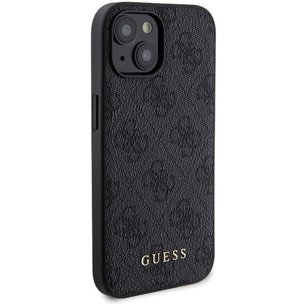 Guess 4G Metal Logo case set for iPhone 15 + 5000mAh MagSafe power bank - black