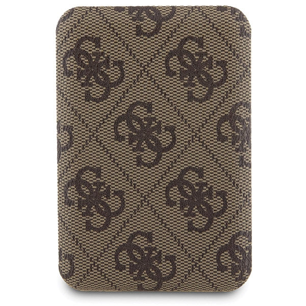 Guess 4G Metal Logo case set for iPhone 15 + 5000mAh MagSafe power bank - brown