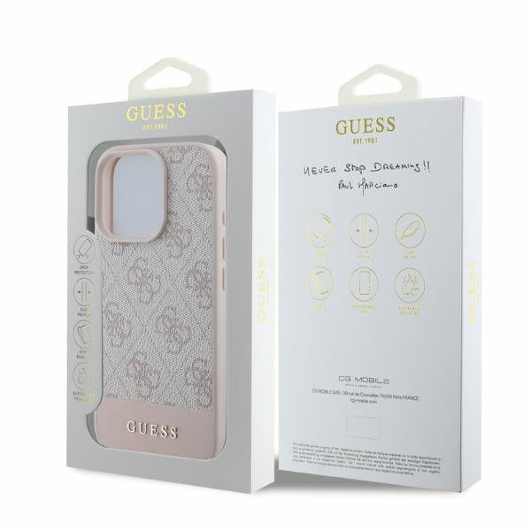 Guess 4G Bottom Stripe iPhone 16 Pro Case - Pink
