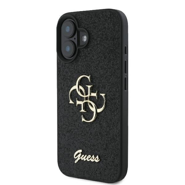 Guess Fixed Glitter Big 4G case for iPhone 16 Plus - black