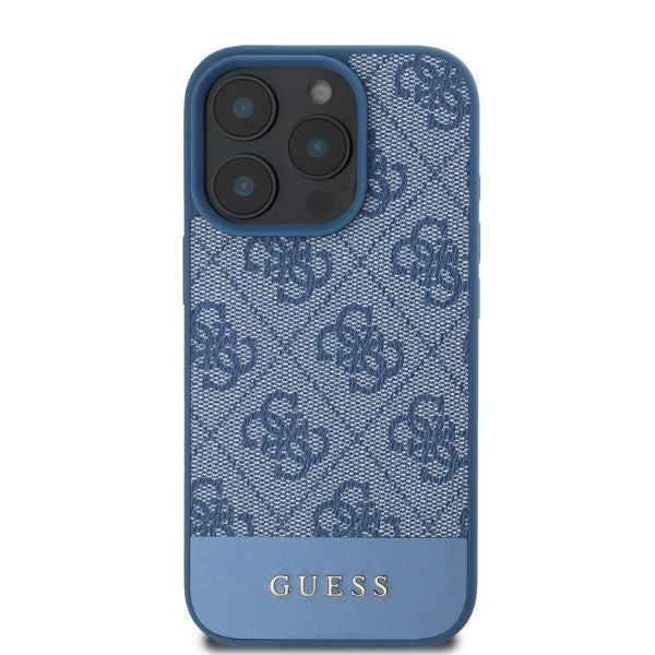 Guess 4G Bottom Stripe case for iPhone 16 Pro Max - blue