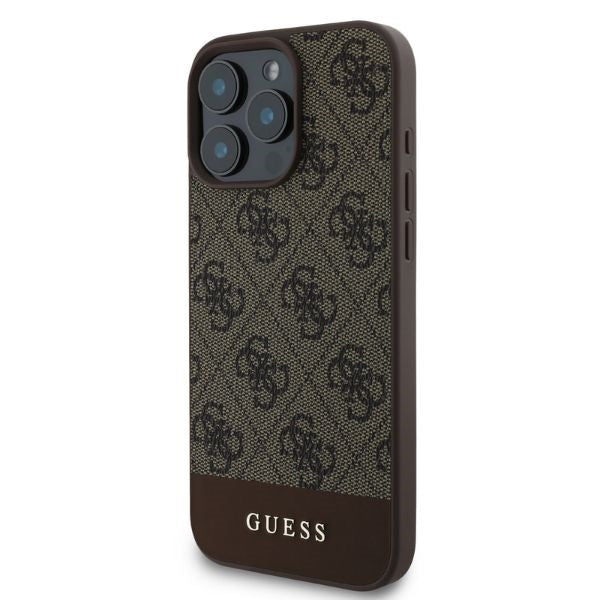 Guess 4G Bottom Stripe case for iPhone 16 Pro Max - brown