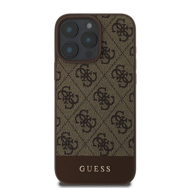 Guess 4G Bottom Stripe case for iPhone 16 Pro Max - brown