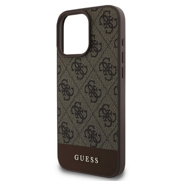 Guess 4G Bottom Stripe case for iPhone 16 Pro Max - brown
