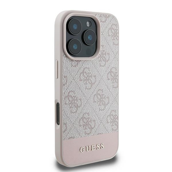 Guess 4G Bottom Stripe Case for iPhone 16 Pro Max - Pink