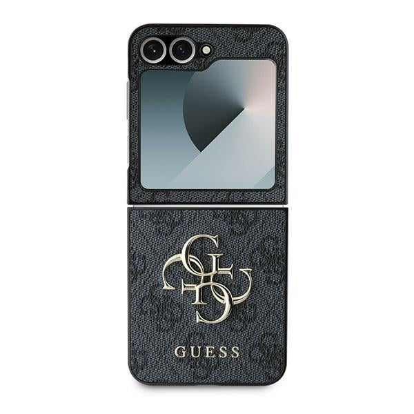Guess Leather 4G Metal Logo Case for Samsung Galaxy Z Flip 6 - Black