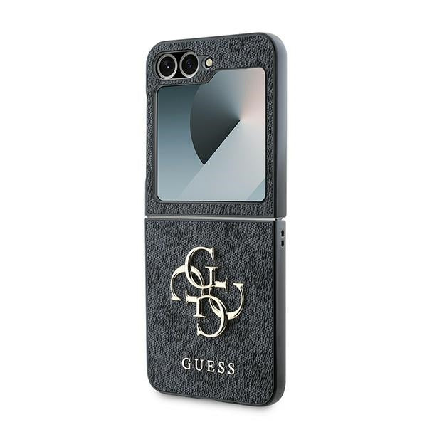 Guess Leather 4G Metal Logo Case for Samsung Galaxy Z Flip 6 - Black