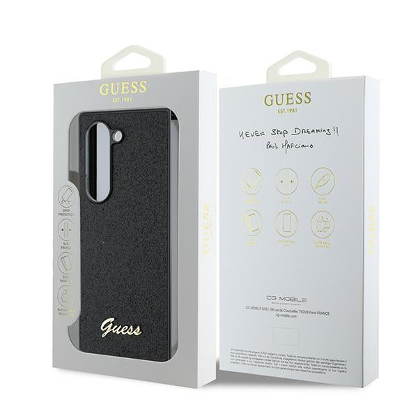 Guess 4G Glitter Script Case for Samsung Galaxy Z Fold 6 - Black