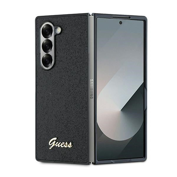 Guess 4G Glitter Script Case for Samsung Galaxy Z Fold 6 - Black