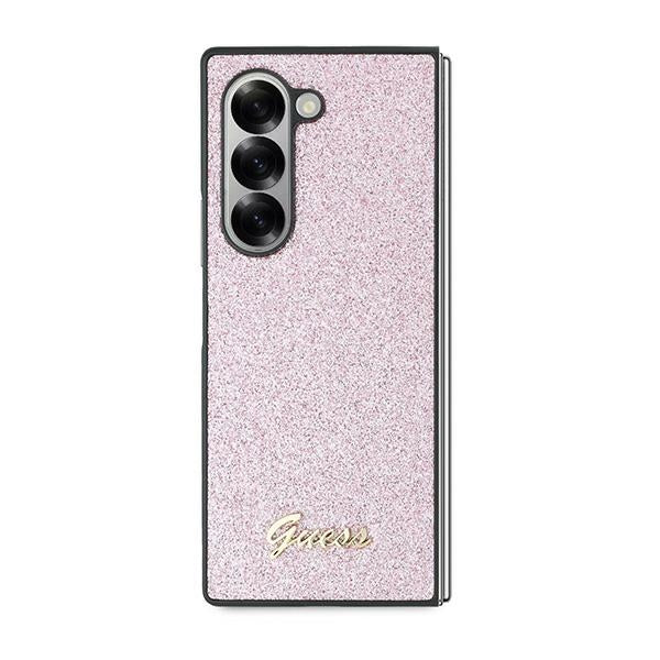 Guess 4G Glitter Script Case for Samsung Galaxy Z Fold 6 - Pink