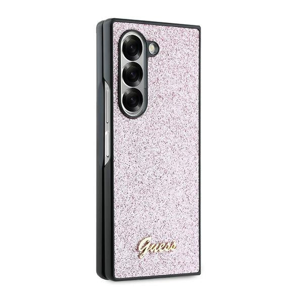 Guess 4G Glitter Script Case for Samsung Galaxy Z Fold 6 - Pink