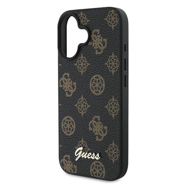 Guess Peony Script MagSafe iPhone 16 Plus Case - Black