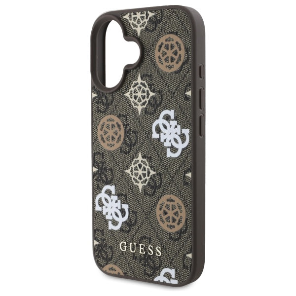 Guess Peony On 4G Background MagSafe case for iPhone 16 - brown