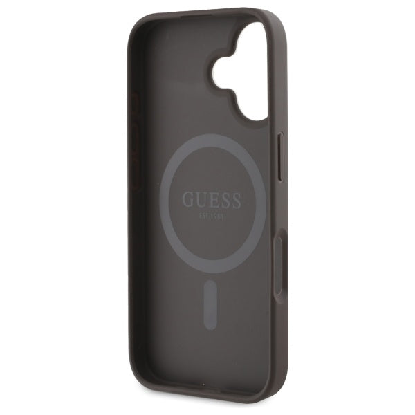 Guess 4G Printed Stripes MagSafe iPhone 16 Case - Brown