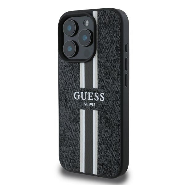 Guess 4G Printed Stripes MagSafe case for iPhone 16 Pro Max - black