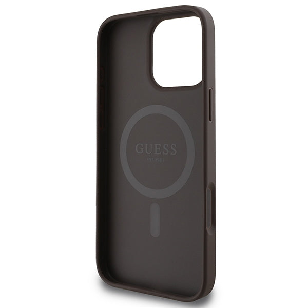 Guess 4G Printed Stripes MagSafe Case for iPhone 16 Pro Max - Brown