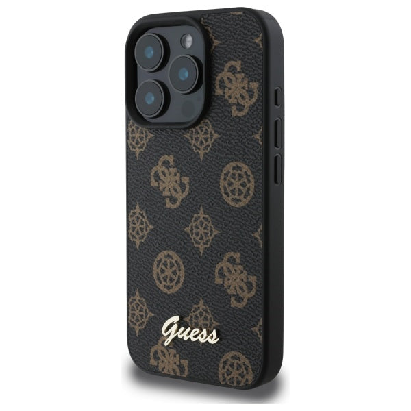 Guess Peony Script MagSafe iPhone 16 Pro Max Case - Black