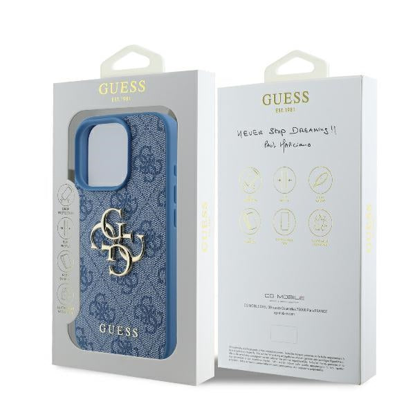 Guess 4G Big Logo Case for iPhone 16 Pro - Blue